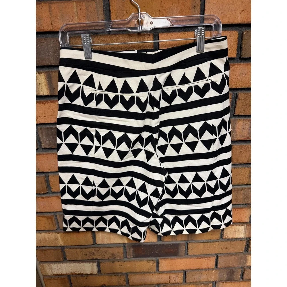 Edun Geometric Print High Waist Bermuda Shorts